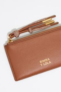 Tan leather card holder/coin purse