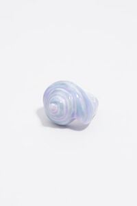Anillo caracola resina esmaltada azul