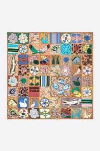 Pa&ntilde;uelo mosaico camel