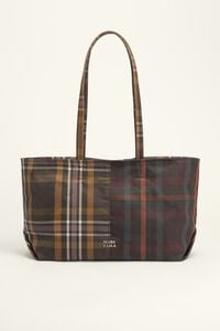 Bolsa shopper mediana tart&aacute;n chocolate verde