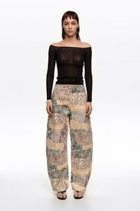 BARREL - Pantal&oacute;n denim hebilla Lace marfil