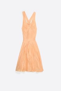 Vestido espalda cruzada seda naranja