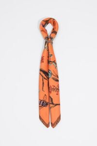 Orange flowers and bees scarf charm