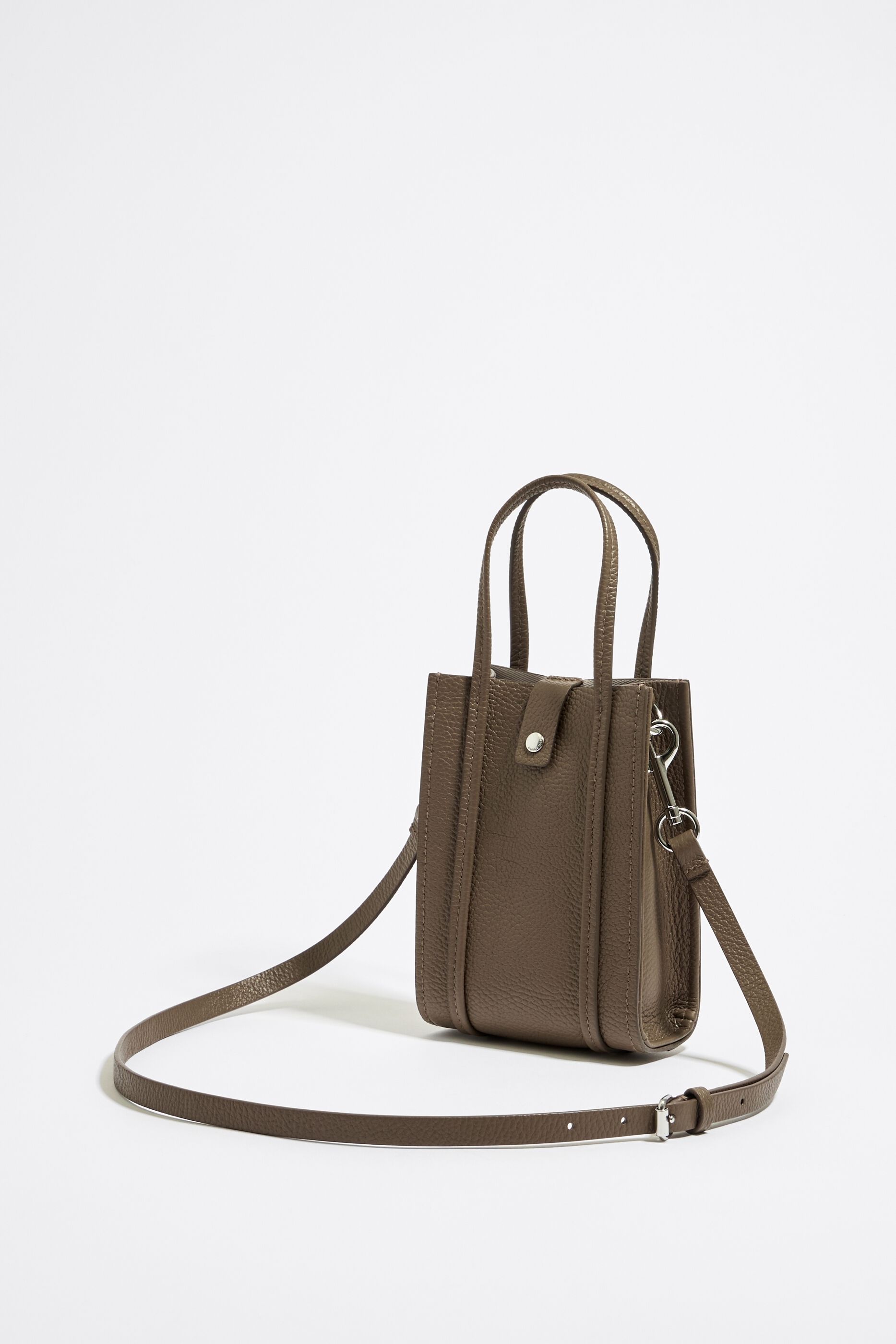 Taupe leather crossbody bag hotsell