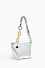 Silver leather trapezium minibag Silver leather trapezium minibag