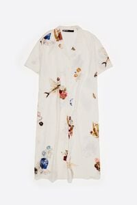 Vestido camisero tejido arrugado seabed hueso