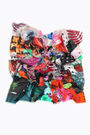 Red art brut digital collage shawl Red art brut digital collage shawl