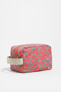 Neceser grande nylon leopard aguamarina