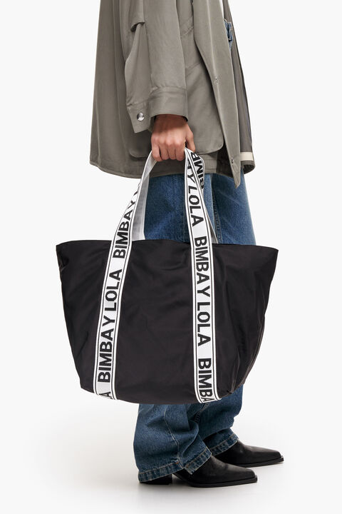 Continuación Vergonzoso Exactamente Bolso shopper XL nylon negro