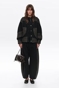 Chamarra denim oversize bicolor