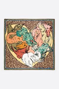 Pa&ntilde;uelo coraz&oacute;n animales chocolate