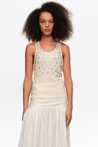 Top piezas madreperla beige