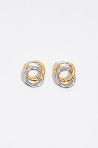Aretes doble aro textura bicolor