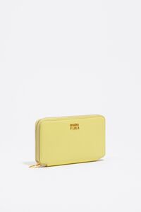 Cartera horizontal mediana piel amarillo ácido Cartera horizontal mediana piel amarillo ácido