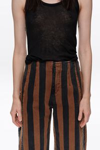 BARREL - Pantal&oacute;n denim hebilla rayas caf&eacute; claro