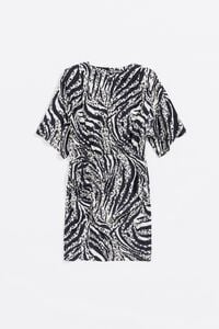 Vestido hombreras Zebra marfil