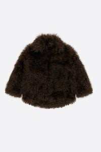 Abrigo oversize de pelo café oscuro