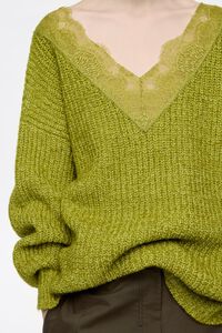 Suéter largo encajes kiwi