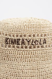 Gorro rafia papel natural con cord&oacute;n