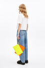 Neon orange croc flat make-up case Neon orange croc flat make-up case