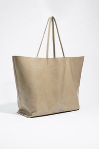 Bolsa shopper maxi piel brillo salvia