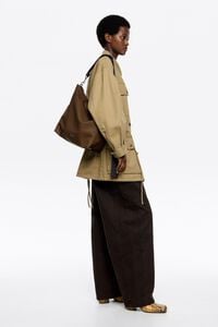 Bolsa Carlino grande nylon caqui oscuro