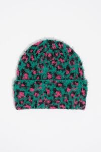 Gorro tejido leopardo lúrex verde Gorro tejido leopardo lúrex verde