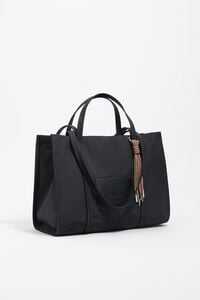 Large black nylon shopper bag