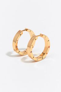 Large multicolored logo hoop earrings