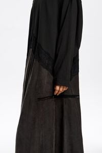 Washed black lace 2 in 1 sweatshirt dress