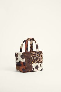 Bolsa mini nylon patchwork chocolate