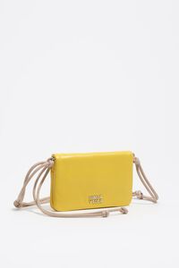 Cartera solapa peque&ntilde;a piel amarilla