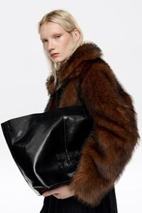 Bolsa shopper grande piel negra