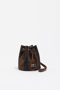 Neceser bucket mini nylon cuadros café Neceser bucket mini nylon cuadros café
