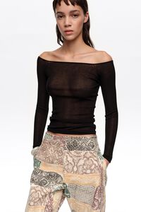 BARREL - Pantal&oacute;n denim hebilla Lace marfil