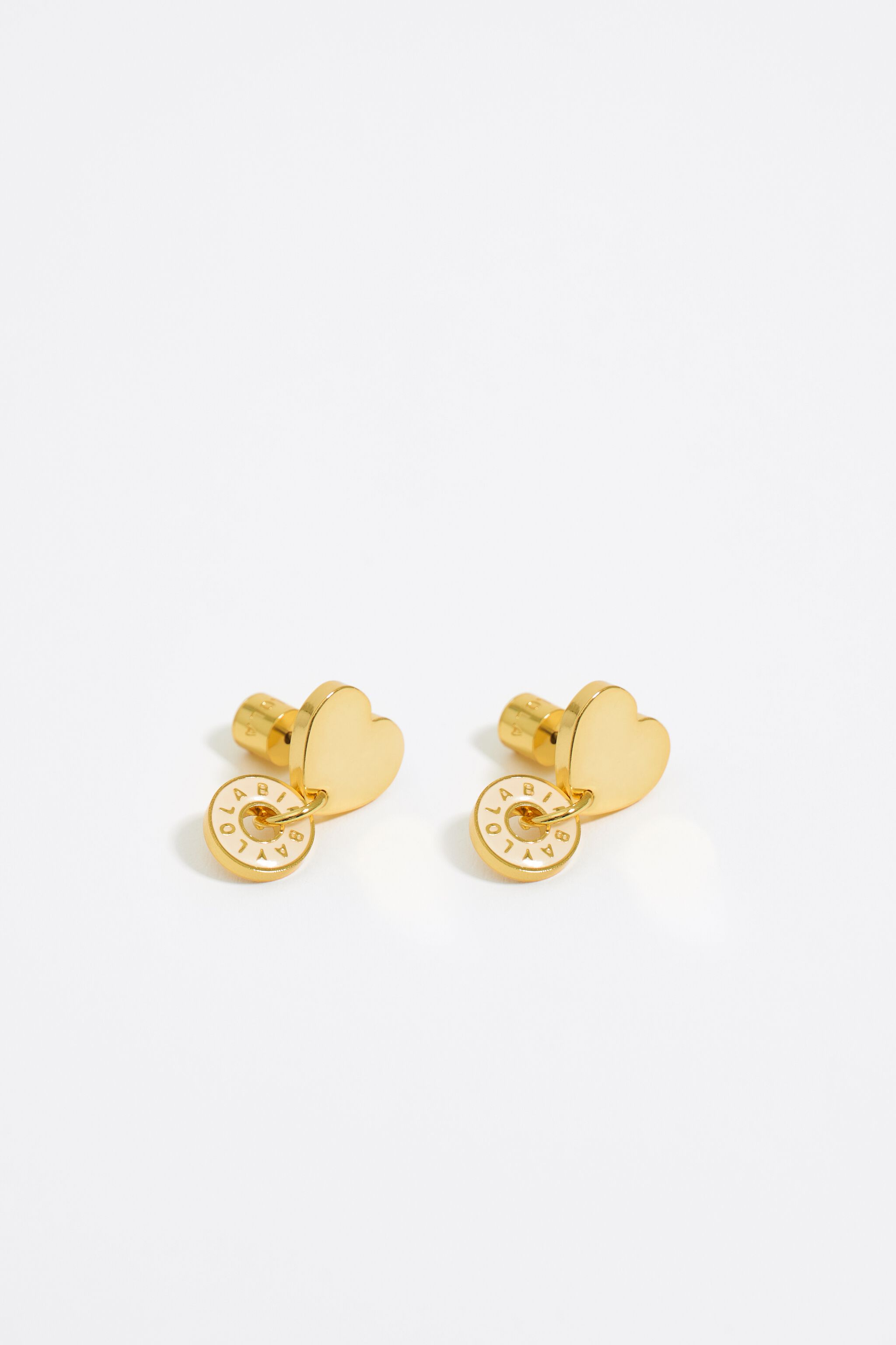Ivory logo and heart earrings