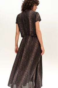 Brown snake fluid frill dress