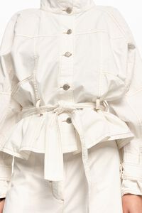 Chamarra oversize algod&oacute;n lavado blanco hueso