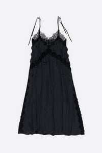 Vestido fluido encaje azul marino