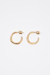 Aretes aro peque&ntilde;o irregular dorado mate