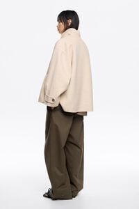 Ivory double-face A-line coat