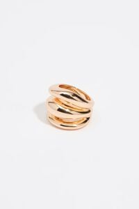 Anillo tres bandas irregular dorado