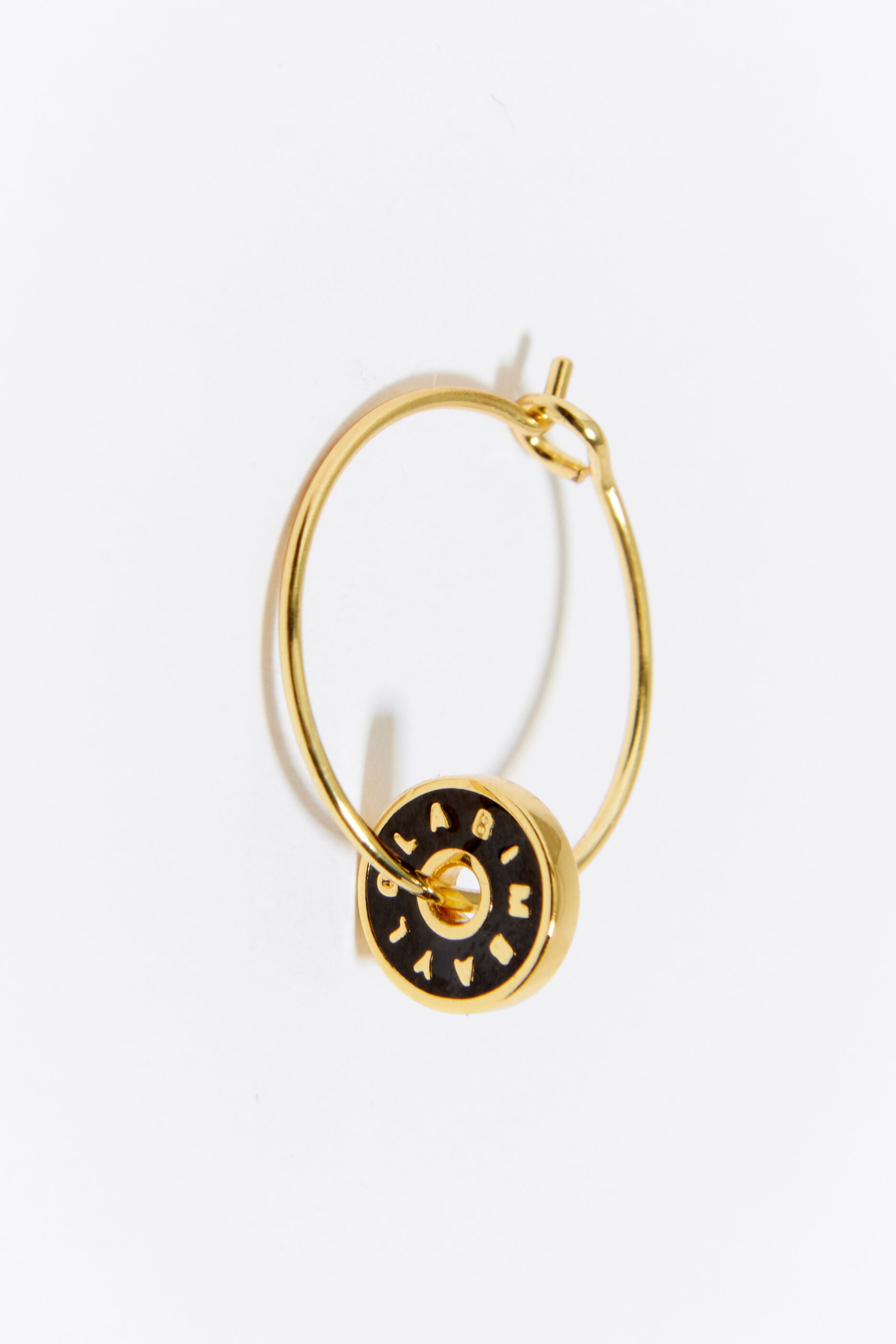 Hoop black shop earrings
