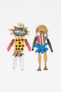 Aged gold dancer earrings