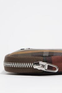 Coated hunter green tartan coin purse