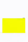 Neon yellow croc flat make-up case Neon yellow croc flat make-up case