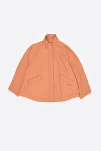 Gabardina fluida corta cuello subido naranja