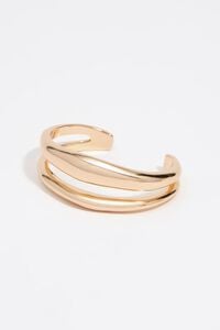 Pulsera bandas irregulares metal dorado