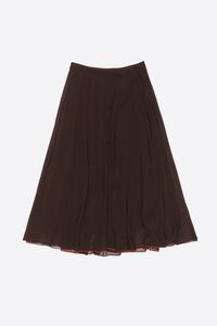 Falda midi con vuelo café