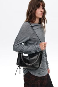 Medium black leather Madrid bag